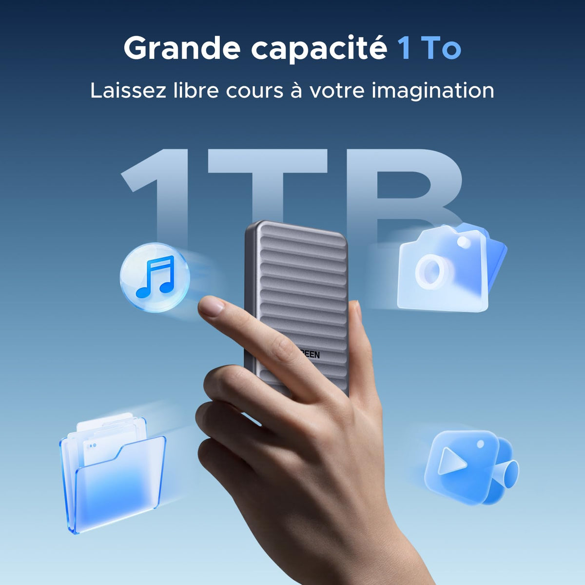 UGREEN NeoDrive Go SSD Portable 1TB Jusqu'à 4.000 Mops