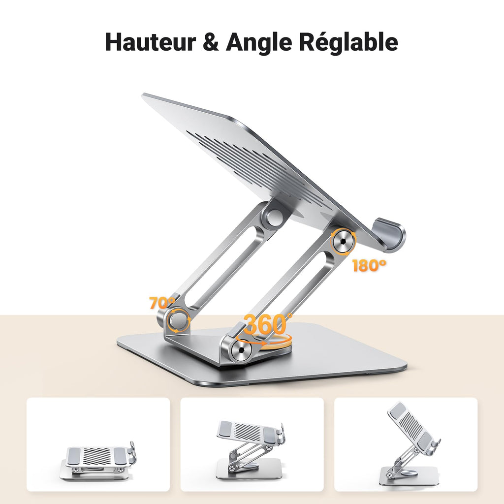 UGREEN Support Tablette Bureau Réglable -hauteur&angle reglable