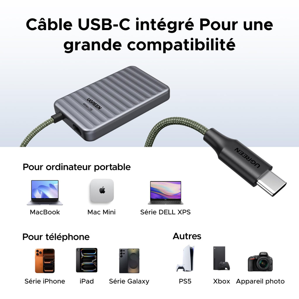 UGREEN NeoDrive Go SSD Portable 1TB Jusqu'à 4.000 Mops