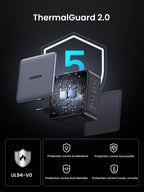UGREEN Nexode X 160W USB C Chargeur Rapide 4 Ports GaNInfinity Prise USB C Compatible avec iPhone 16 Plus Pro Max 15 14 13 12 11 Galaxy PPS 45W S24 Ultra S23 S22 Pixel iPad MacBook Air Pro M3 M2 M1