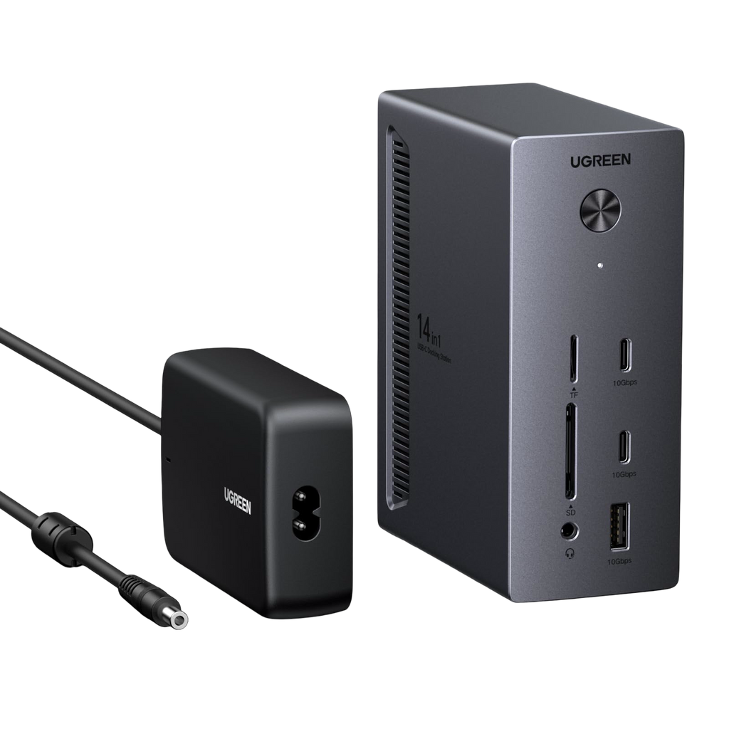 UGREEN Revodok Pro Station d’Accueil USB-C 14-en-1 (2 DP 4K@120Hz, HDMI 4K@60Hz, Triple Affichage, 10 Gbps, PD 100 W)