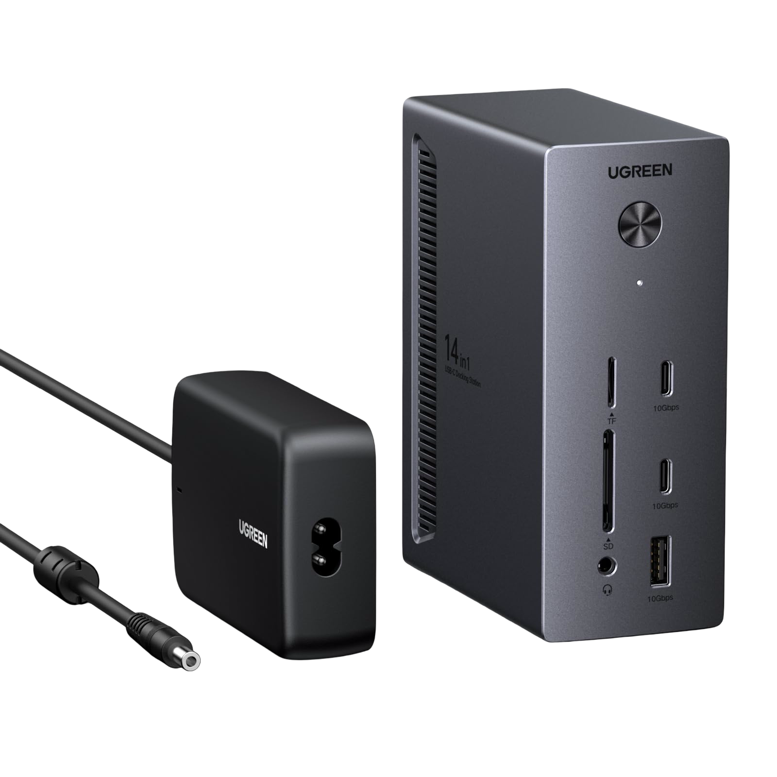 UGREEN Revodok Pro Station d’Accueil USB-C 14-en-1 (2 DP 4K@120Hz, HDMI 4K@60Hz, Triple Affichage, 10 Gbps, PD 100 W)