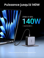 UGREEN Nexode X 160W USB C Chargeur Rapide 4 Ports GaNInfinity Prise USB C Compatible avec iPhone 16 Plus Pro Max 15 14 13 12 11 Galaxy PPS 45W S24 Ultra S23 S22 Pixel iPad MacBook Air Pro M3 M2 M1
