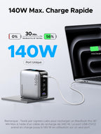 UGREEN Nexode Pro 160W Chargeur USB C Rapide 5 Ports avec Écran TFT GaN II | Compatible avec MacBook Pro Air Neo M5 M4 M3 M2 M1 iPad iPhone 17 Pro Max Air 16 15 14 13 12 Galaxy S26 S25 S24 Pixel 10 9 8