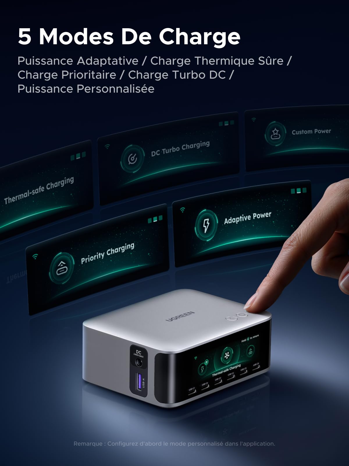 UGREEN Nexode Pro 300W Chargeur USB C Station de Charge 7 Ports avec Écran | PD3.1 140W, GaN Tech, Compatible avec MacBook Pro Air Neo M5 M4 M3 M2 M1 iPad iPhone 17 16 15 14 13 12 Galaxy S26 S25 Pixel