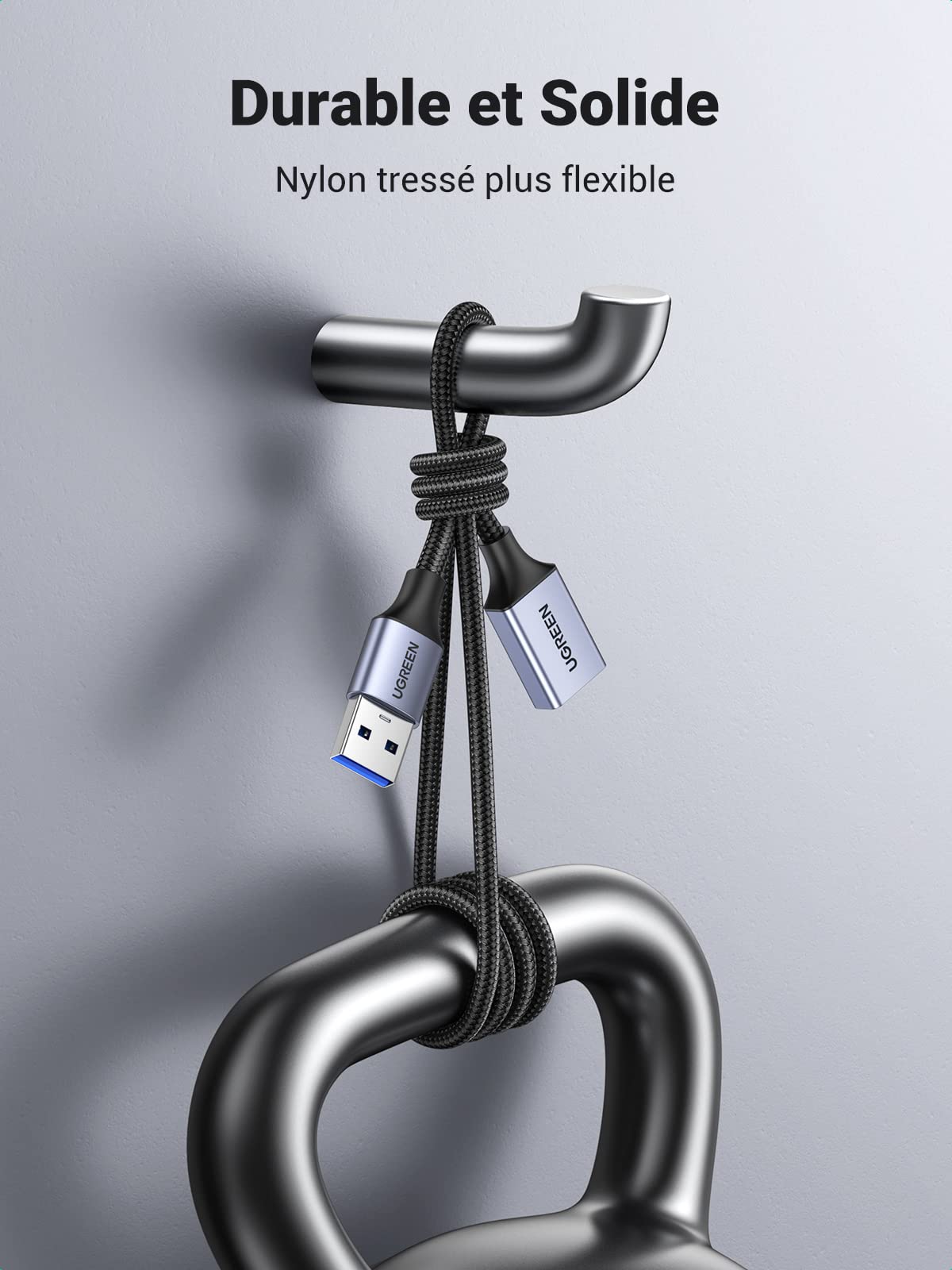 UGREEN Câble Rallonge USB 3.0 Cable Extension Type A Mâle vers Femelle (5M)
