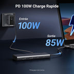 UGREEN Revodok 308 Hub USB C 8-en-1 (4K Triple Affichage, PD100W) -PD 100w charge rapide