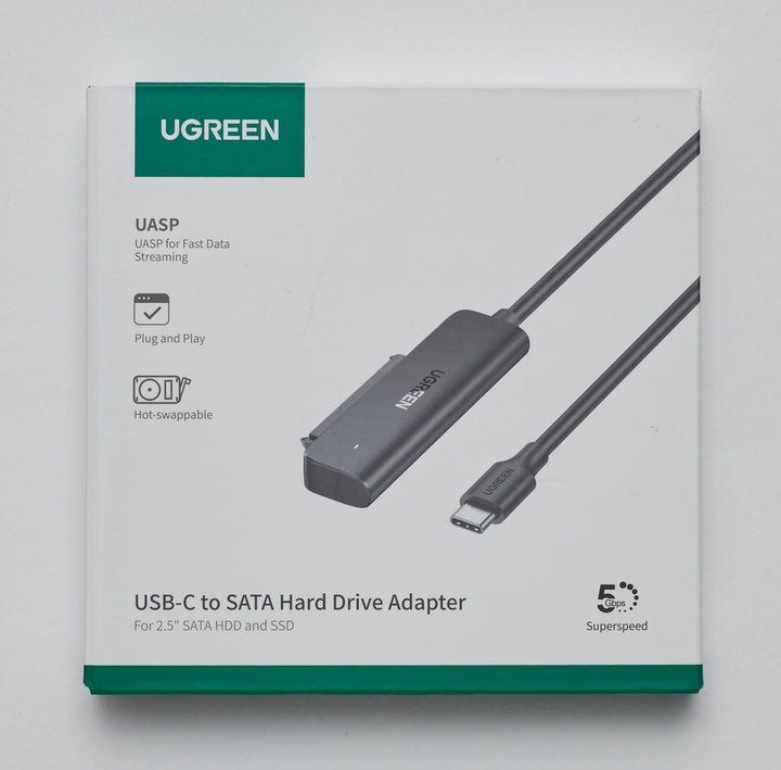 UGREEN USB C 3.1 Câble SATA Disque Dur Type C Adaptateur vers SATA pour 2,5 Pouces HDD SSD 10To Supporte UASP Compatible avec iPhone 15 Plus Pro Max Windows Mac OS Linux