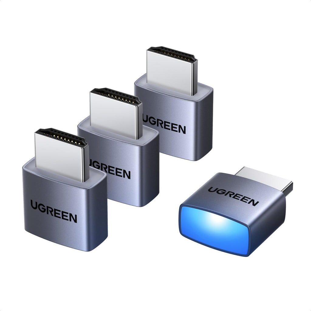 UGREEN Lot de 4 HDMI Dummy Plug 4K 60Hz EDID Émulateur d'Affichage HDCP