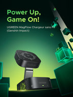 UGREEN MagFlow Chargeur Sans Fil 2-en-1 Édition Genshin Impact (Qi2 15W, Pliable)