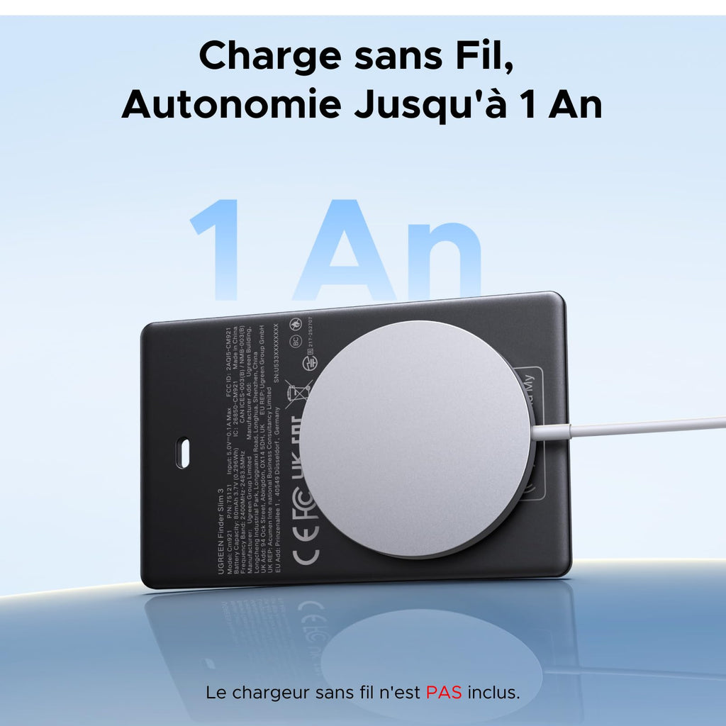 UGREEN FineTrack Slim Traceur Recharge sans Fil Finder iOS Uniquement
