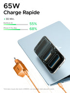 UGREEN Nexode Air 65W Chargeur USB C Rapide GaNInfinity avec Câble (Orange)