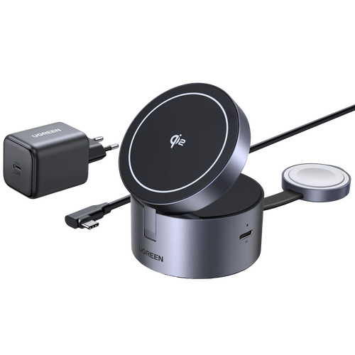 UGREEN UNO Chargeur Sans Fil Magnétique 3-en-1 25 W (Compatible MagSafe)