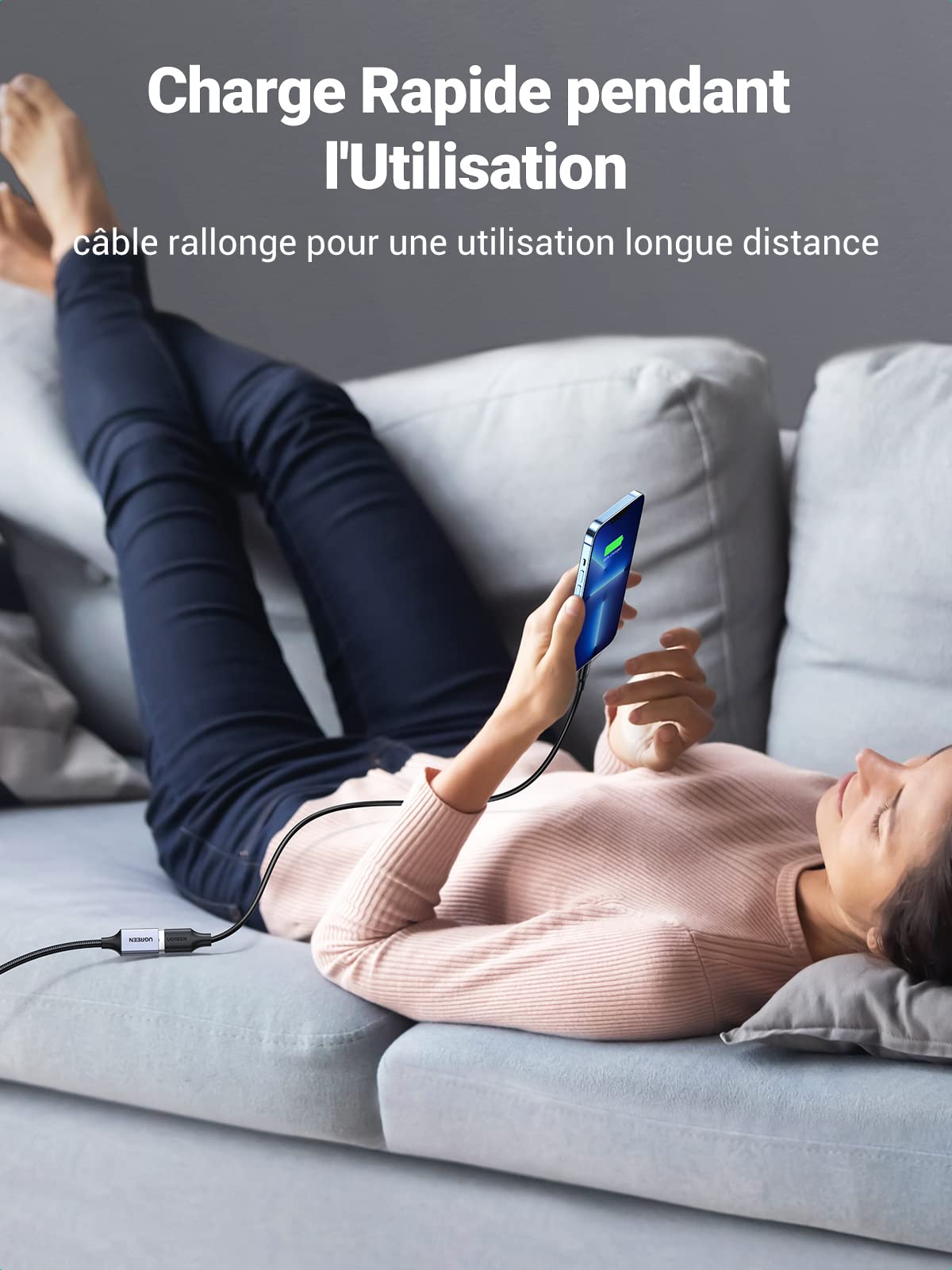 UGREEN Câble Rallonge USB 3.0 Cable Extension Type A Mâle vers Femelle,0.5M