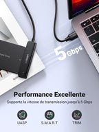 UGREEN Câble SATA USB 3.0 Adaptateur SATA USB pour Disques Durs 2,5 Pouces