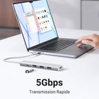 UGREEN Hub USB C 5 en 1 avec HDMI 4K 100W PD Charge 3 Ports USB 3.0 Adaptateur USB C