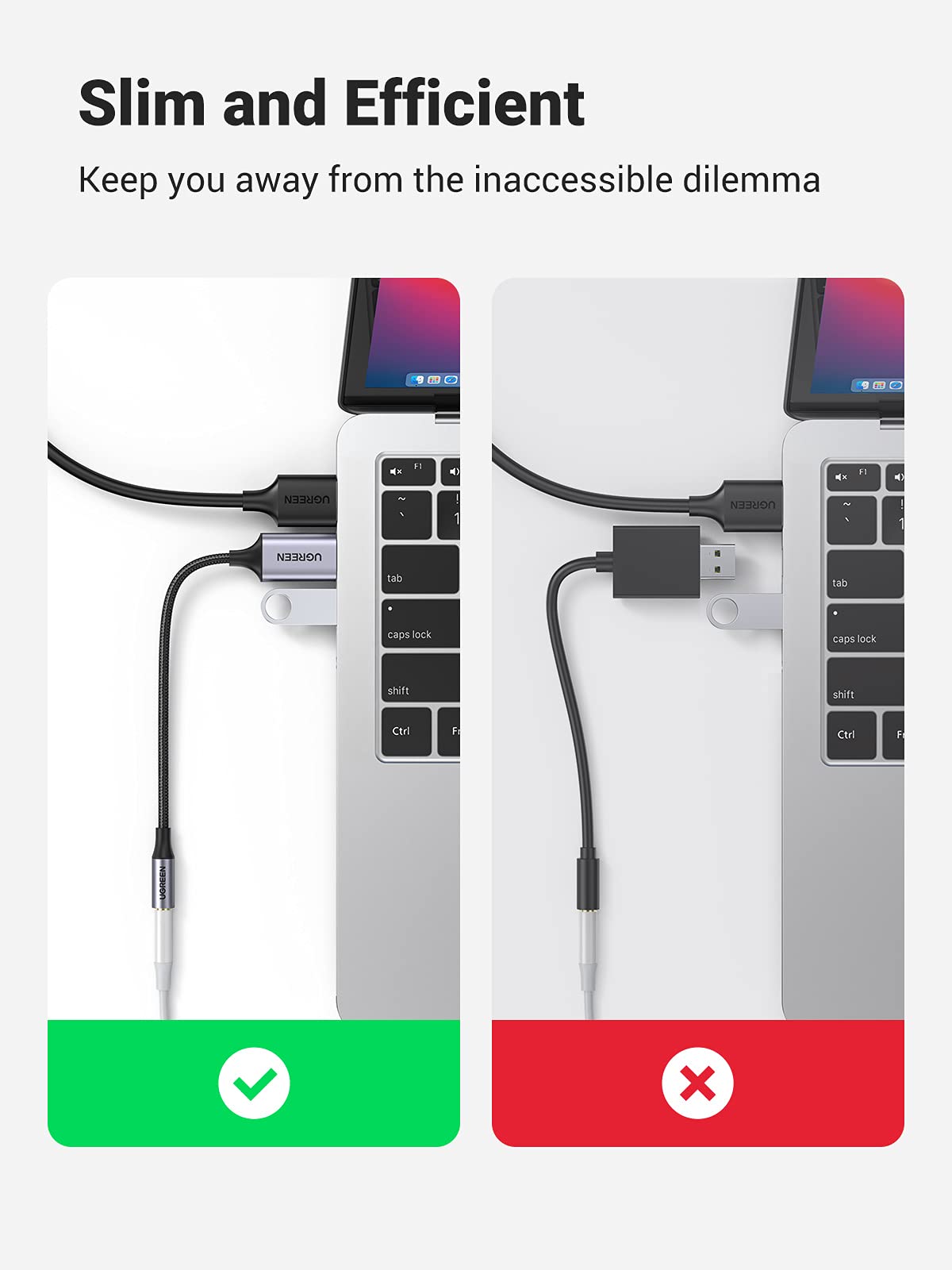 UGREEN Adaptateur USB vers Jack 3,5mm Carte Son Externe USB