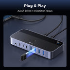 UGREEN 10Gbps Switch USB C 3.2 Commutateur KVM 2 PC Entrées 7 Sorties