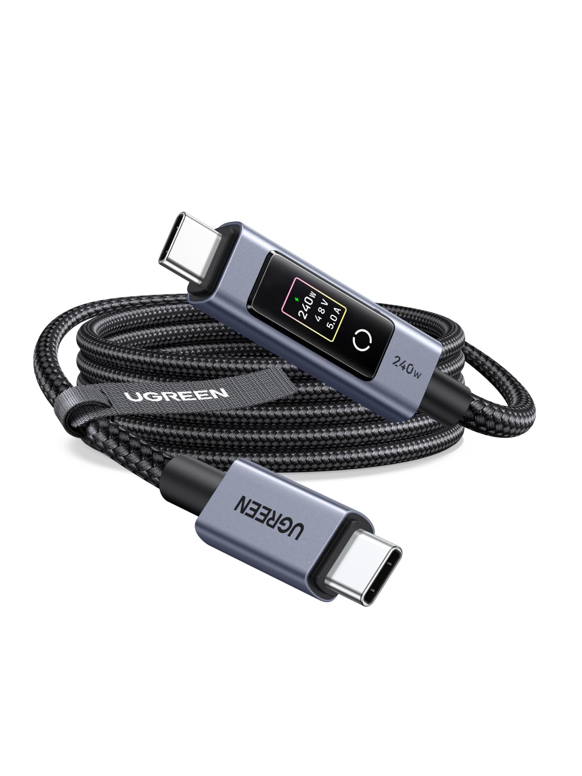 UGREEN Nexode Câble USB C 240W avec Écran LCD 48V 5A PD 3.1 (1M) | Type C Charge Rapide, Compatible avec MacBook Ordinateur Portable de Jeu iPad iPhone 17 Pro Max Air Galaxy S26 S25 Pixel 10.