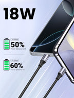 UGREEN Câble USB C Charge Rapide 3A QC3.0 480Mbps Nylon Tressé (3M, 1Pack)