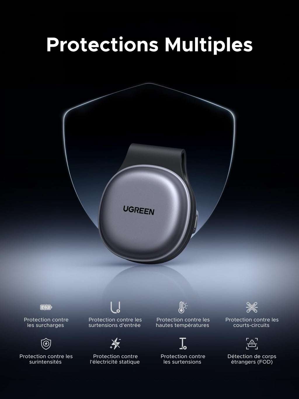 UGREEN MagFlow Qi2 25W Chargeur Induction 2 en 1 Pliable MagSafe