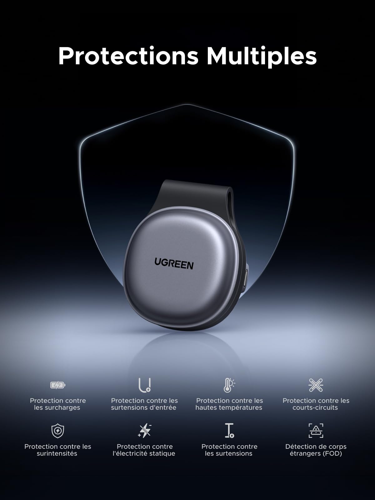 UGREEN MagFlow Qi2 25W Chargeur Induction 2 en 1 Pliable MagSafe