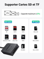 UGREEN Lecteur de Carte SD USB 3.0 Adaptateur Carte MicroSD SD Card Reader