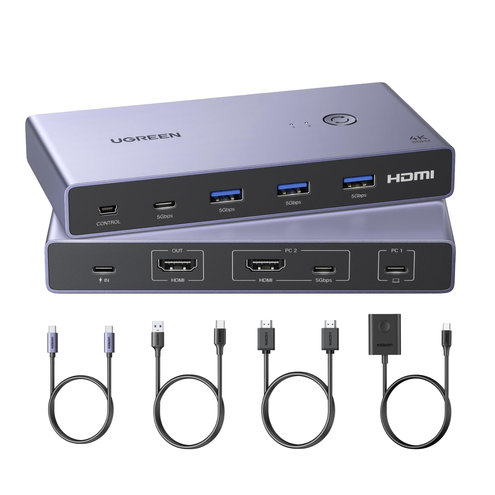 UGREEN KVM Switch 4 ports 4K@60Hz 5Gbps HDR10+