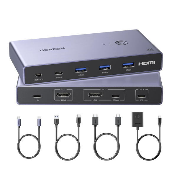 UGREEN KVM Switch 4 ports 4K@60Hz 5Gbps HDR10+