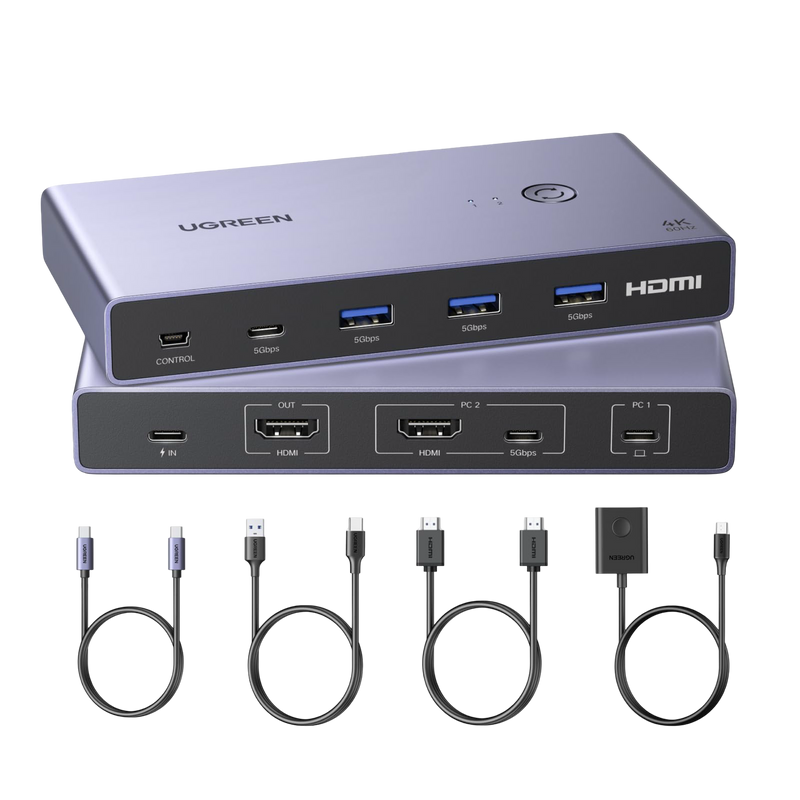 UGREEN KVM Switch 4 ports 4K@60Hz 5Gbps HDR10+