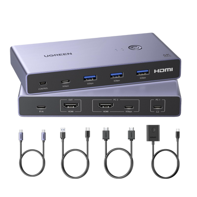 UGREEN KVM Switch 4 ports 4K@60Hz 5Gbps HDR10+