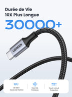 UGREEN Lot de 2 Câble USB C PD3.0 100W 5A 20V Charge Rapide (0,5M)