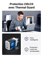 UGREEN 65W Chargeur USB C Rapide 3 Ports+60W USB C PD fast Charging Cable