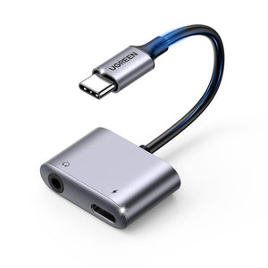 UGREEN 2 en 1 Adaptateur USB C vers Jack 3.5mm Supporte Audio et Charge Rapide 60W PD