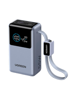 UGREEN Nexode Batterie Externe (10 000 mAh, 55 W, 3-en-1, Câble USB-C Intégré, Écran Numérique)