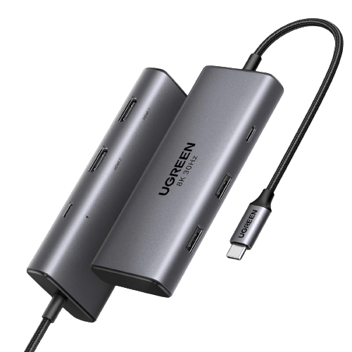 UGREEN Revodok Hub 206 6-en-1 USB C (Double HDMI, 8K@30Hz Individuel)