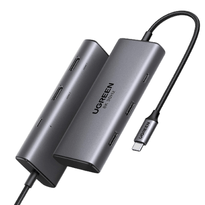 UGREEN Revodok Hub 206 6-en-1 USB C (Double HDMI, 8K@30Hz Individuel)