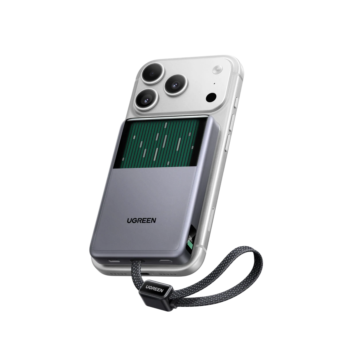 UGREEN MagFlow Pro Batterie Externe Magnétique (10 000 mAh, Qi2 25 W, Câble USB-C Intégré 45 W)
