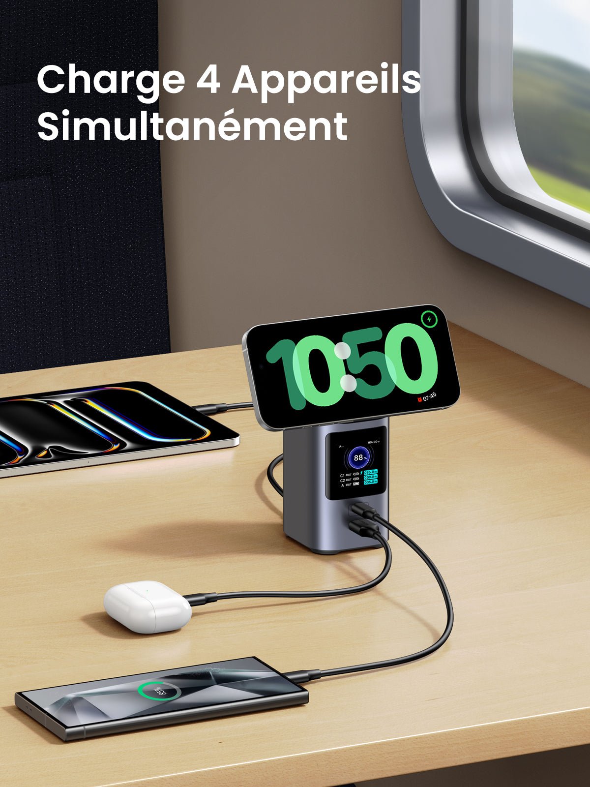 UGREEN Nexode Batterie Externe 20000mAh 145W Certifié Qi2 -charge 4 appareils simultanement
