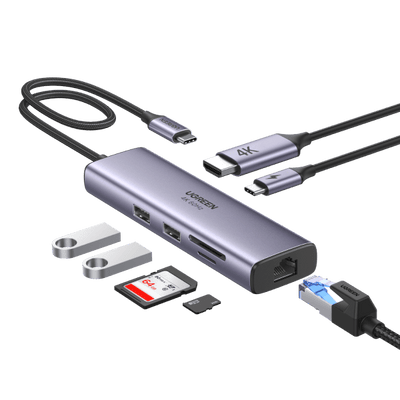 UGREEN Revodok Hub USB C 7 en 1 Ethernet Adaptateur (HDMI 4K 60 Hz)