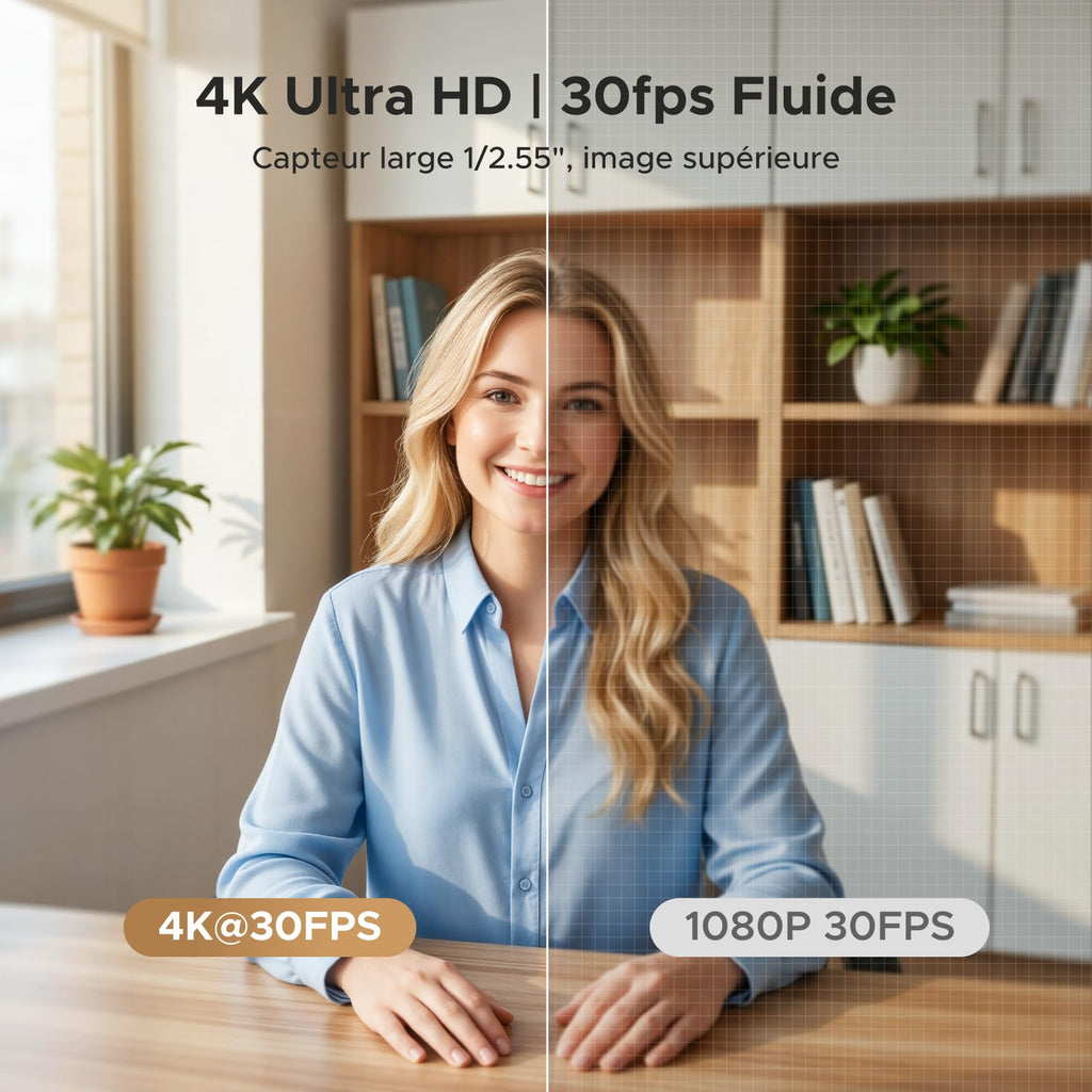 UGREEN FineCam 4K Webcam 30FPS Ultra HD Caméra USB A C PC Autofocus