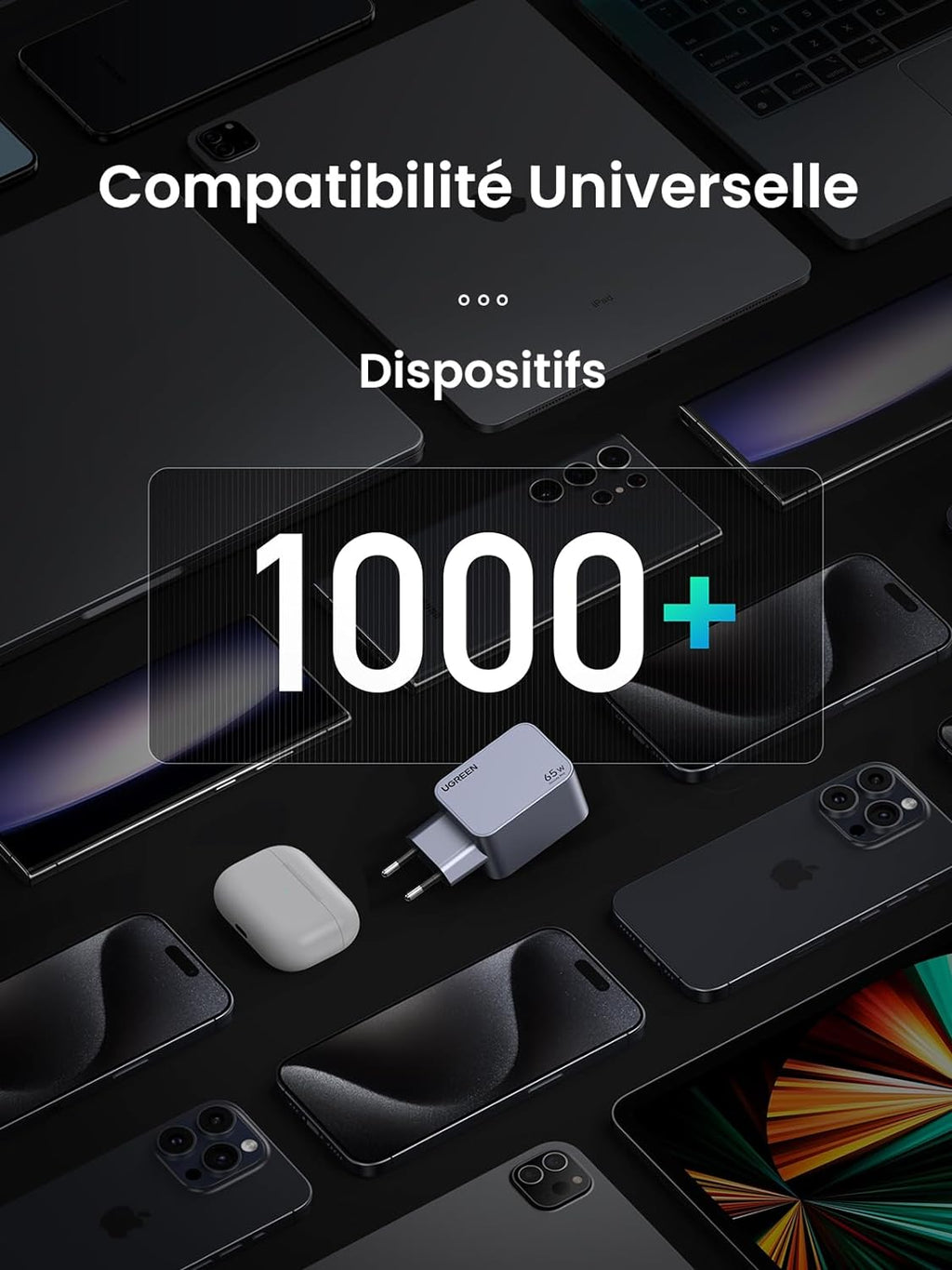 UGREEN Nexode Pro 65W 3 Port GaN Fast Chargeur