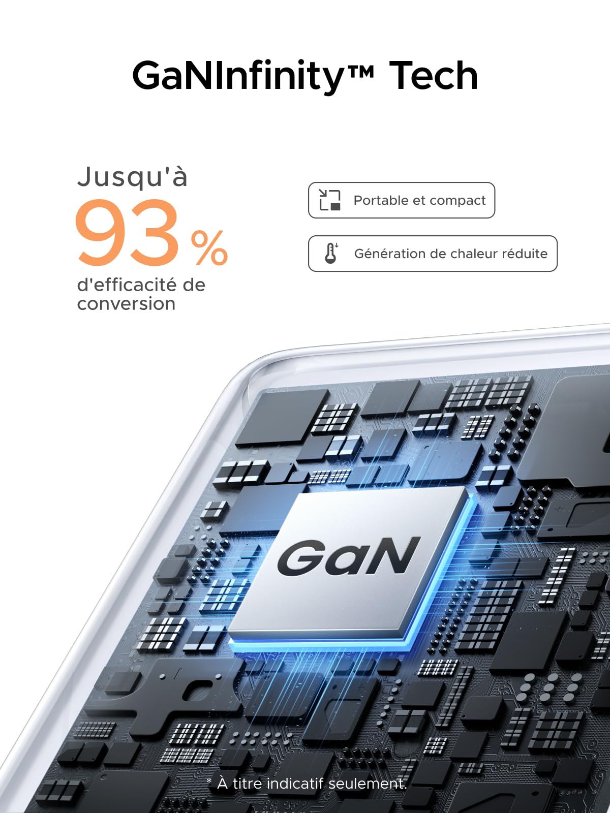 UGREEN Nexode Air 65W Chargeur USB C Rapide GaNInfinity avec Câble (Orange)
