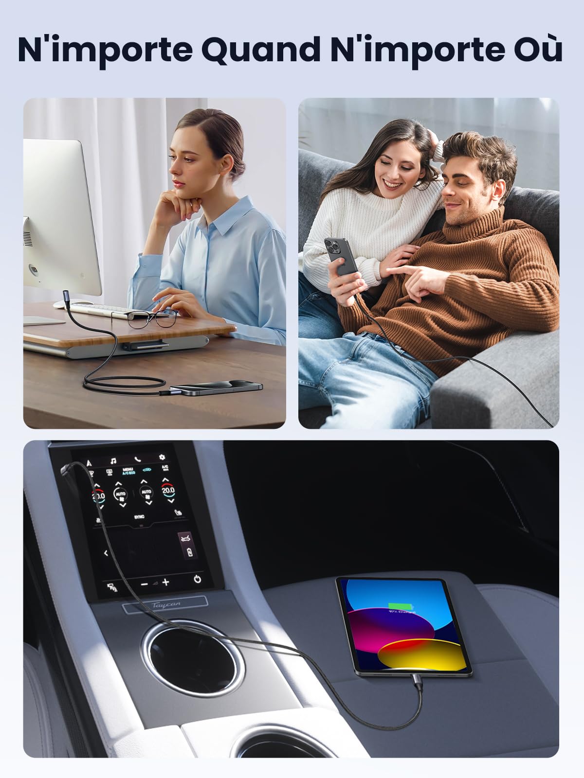 Adaptateur USB-C Mâle Vers Mâle USB4 80 Gbit/s - Charge Rapide PD 240W, 8K, Alliage Aluminium, Lot De 2