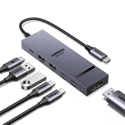 UGREEN Revodok Pro 1062 Hub USB C DisplayPort 4K 60Hz 4 Data Ports 2A2C 10Gbps PD 100W 6 en 1 Dock USB C DP Compatible avec MacBook iPad Air Mac Mini M4 iPhone 17 Pro Max 16 15 Série Galaxy S25 Ultra