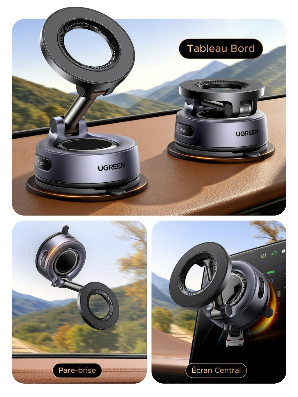 UGREEN Support Téléphone Voiture pour MagSafe Porte Téléphone Voiture