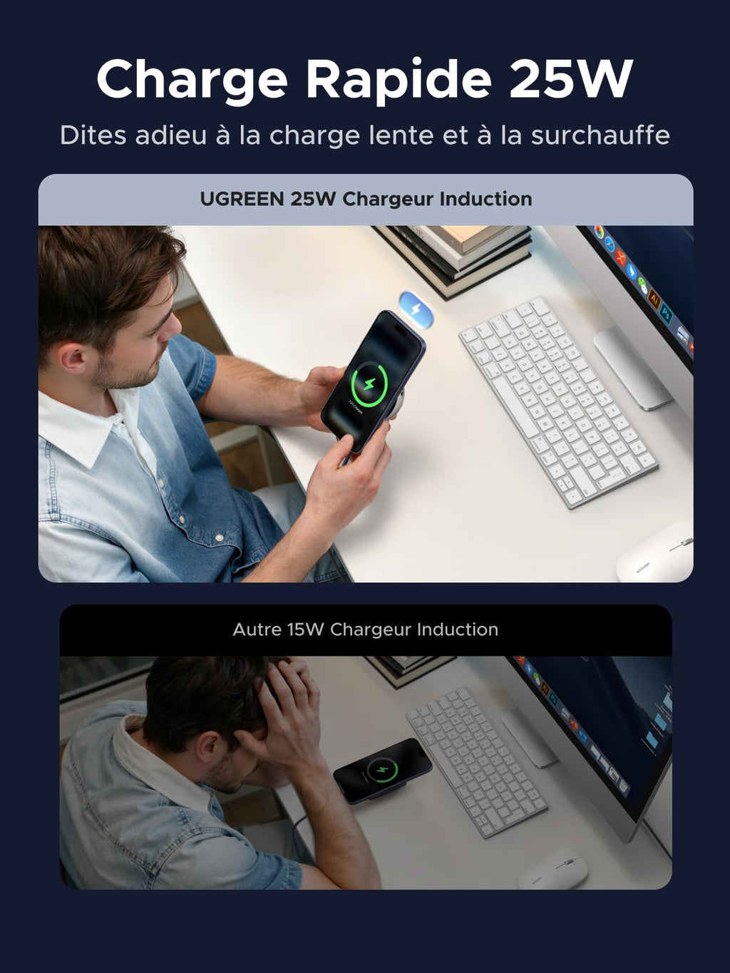 UGREEN MagFlow Pro Qi2 25W Induction Charger iPhone MagSafe Fast Charge