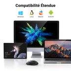 UGREEN Souris sans Fil Ergonomique Silencieuse 2,4GHz 4000 DPI Optique Réglable avec Récepteur USB Souris Ordinateur Autonomie de Pile Prolongée Compatible avec Mac PC Portable Tablette (Noir)