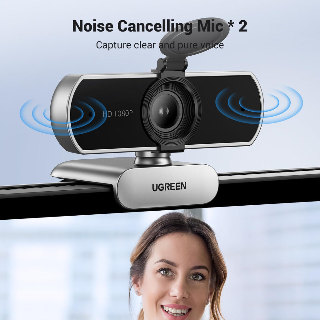 UGREEN Webcam Full HD 1080P 30FPS Caméra USB PC Mise au Point Fixe