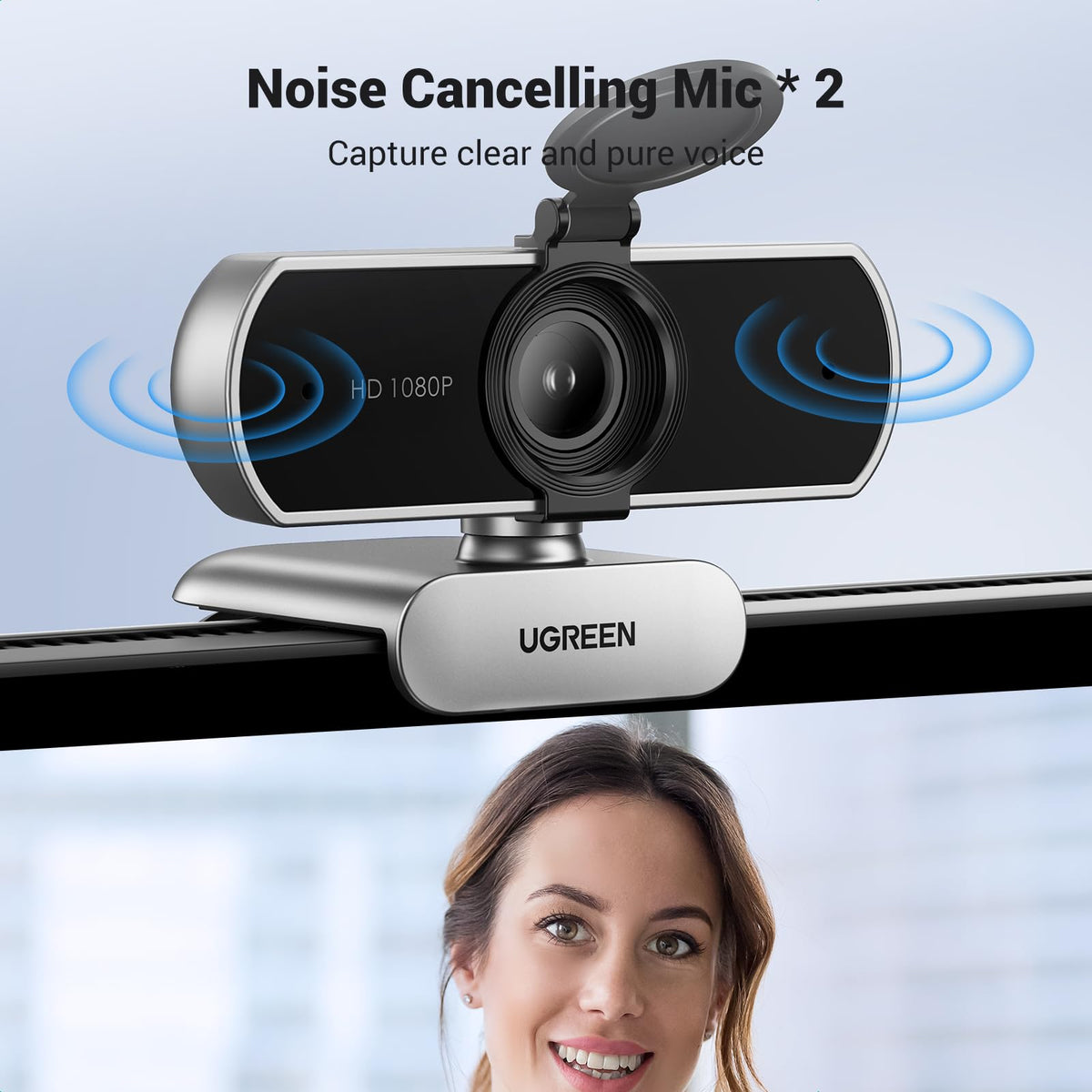 UGREEN Webcam Full HD 1080P 30FPS Caméra USB PC Mise au Point Fixe